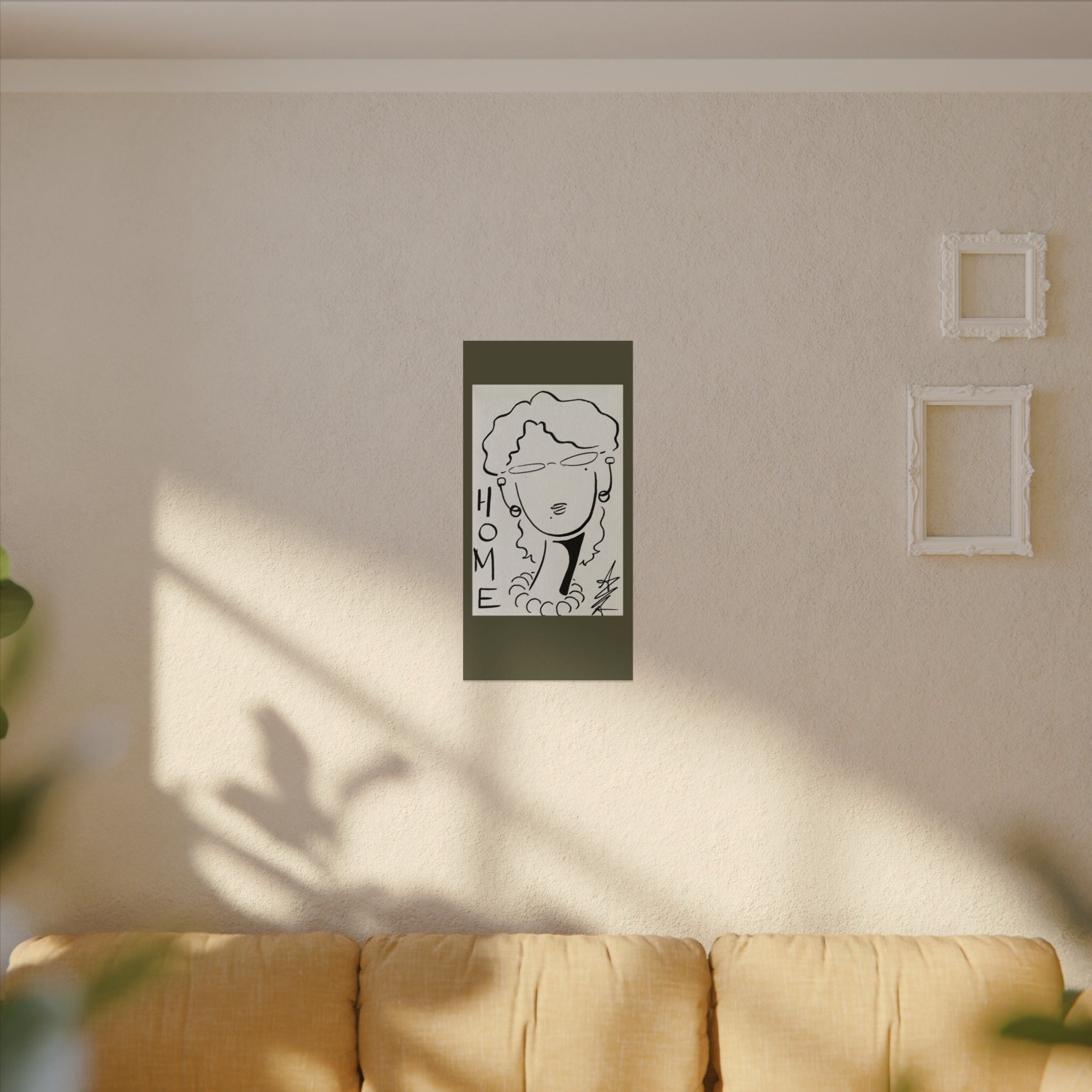 Original artwork, (The Framed Lady)collection, Textured Watercolor Matte Posters