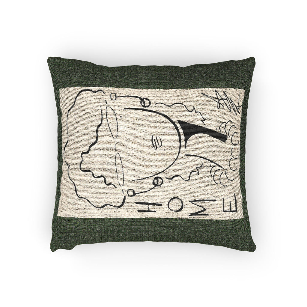 Original design, (The Framed Lady) series print on a Woven Pillow
