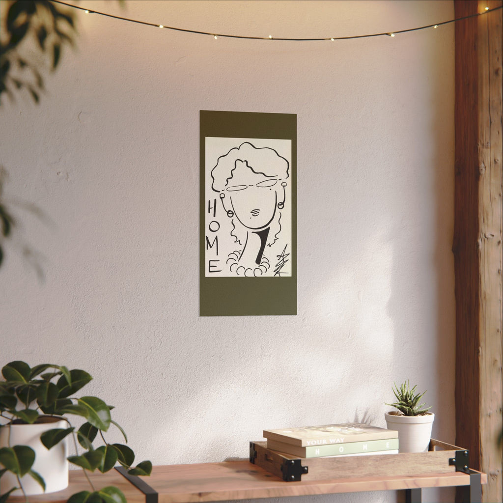 Original artwork, (The Framed Lady)collection, Textured Watercolor Matte Posters