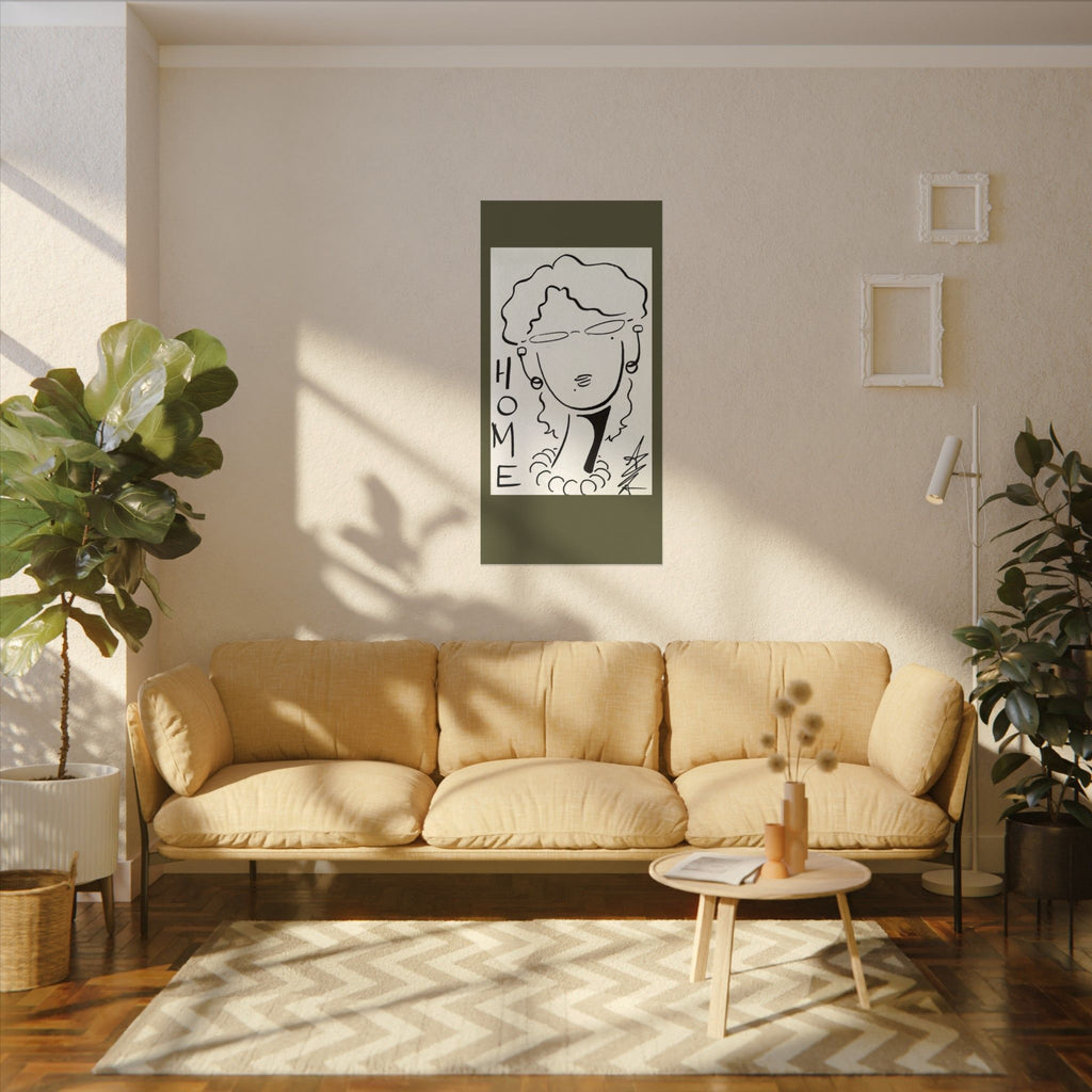 Original artwork, (The Framed Lady)collection, Textured Watercolor Matte Posters
